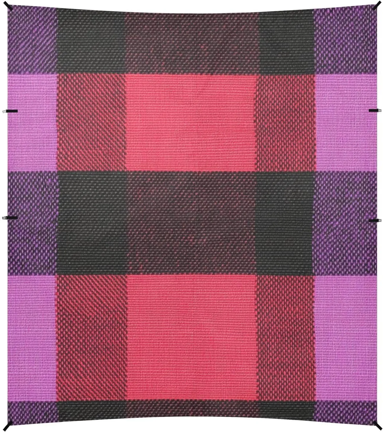 Palevioletred Buffalo Plaid Check Tartan Scotland Beach Cabana UPF50  Easy Setup Portable Sunshade with Sandbags and Shovel for Family Trips, Picnics & Camping