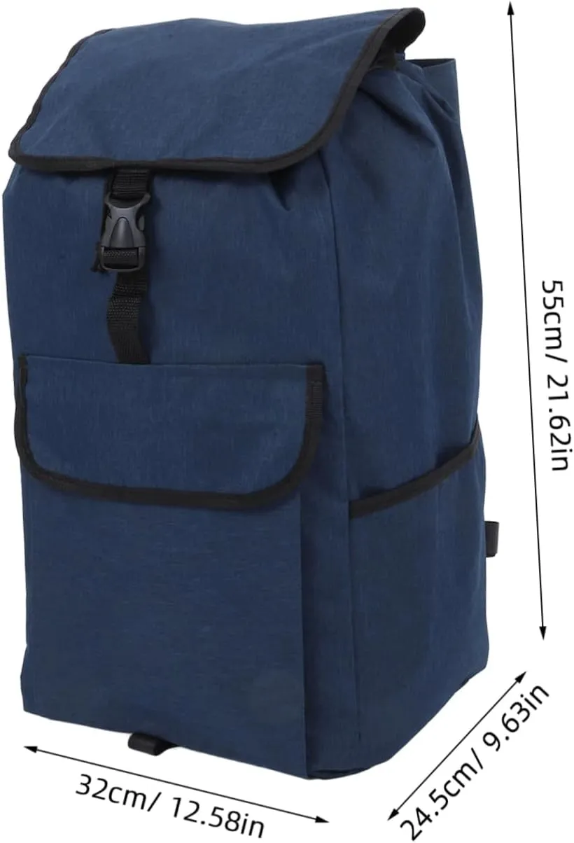 PartyKindom Shopping Trolley Bag Grocery Trolley Hand Cart Trolley Cart Foldable Shopping Bag Shopping Carts for Groceries Wagon Foldable Trolley Accessories Waterproof Trolley Bag Blue Oxford