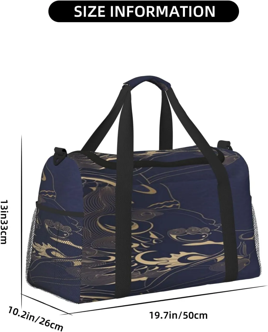 Peeping Lion Travel Duffel Bag Large Foldable Waterproof Overnight Bag For Beach Swim Bags Pool Sports Gym