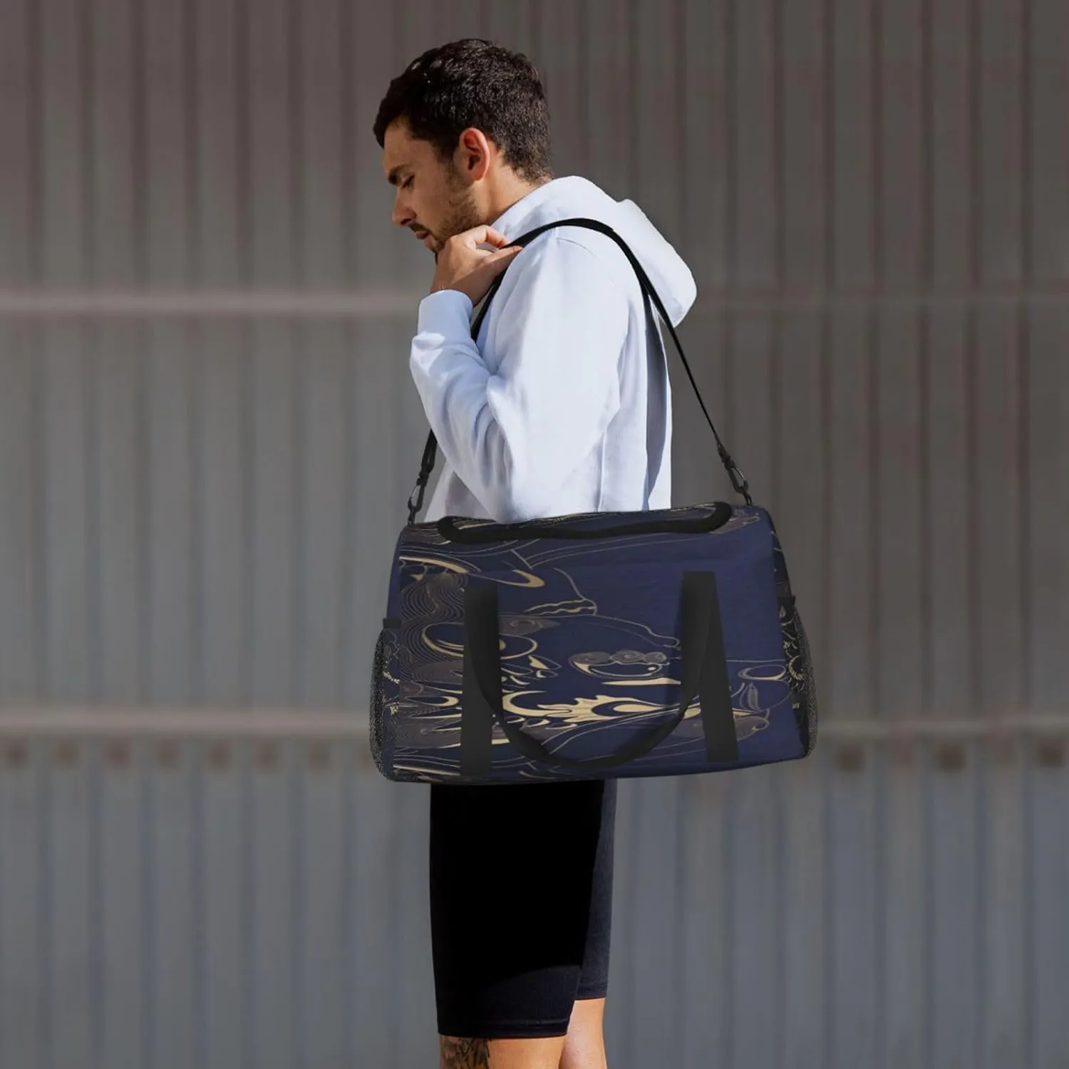 Peeping Lion Travel Duffel Bag Large Foldable Waterproof Overnight Bag For Beach Swim Bags Pool Sports Gym