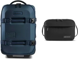 Pelican Aegis HY22 22" Wheeled Carry-On Roller Hybrid Duffel Bag, Indigo Blue, Bundle with DK5 ModPak Toiletry Bag, Black