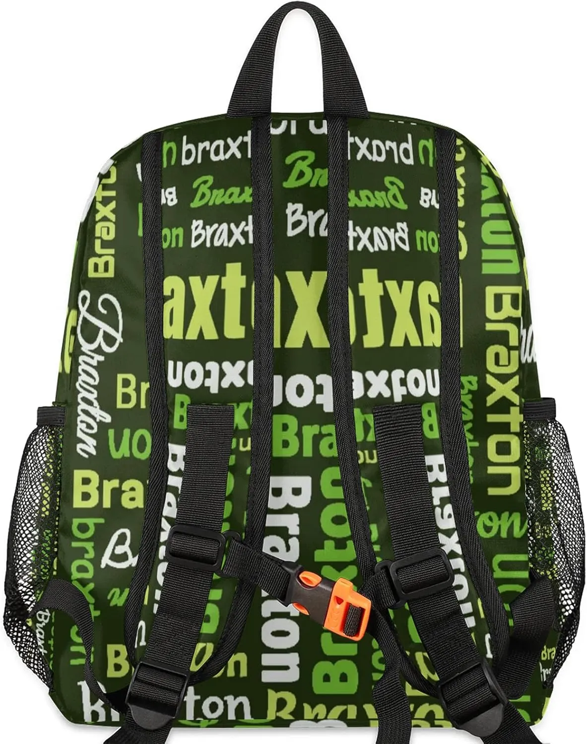 Personalized Backpacks with Name Customized Shoulder Bag Gifts for Women Men Waterproof Travel Casual Backpack 12in, Black Green