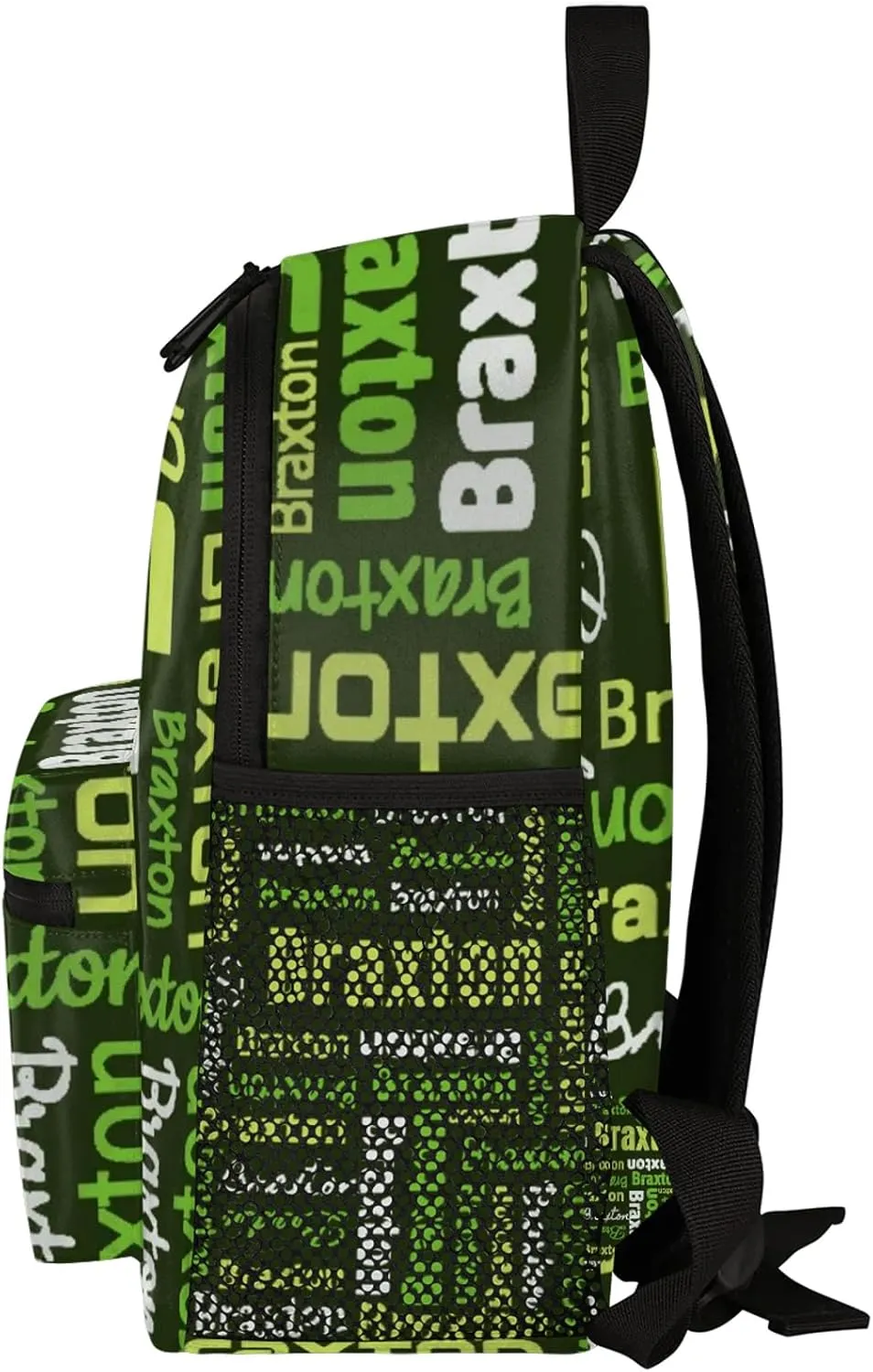 Personalized Backpacks with Name Customized Shoulder Bag Gifts for Women Men Waterproof Travel Casual Backpack 12in, Black Green