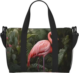 Phayah Rainforest Flamingo Travel Duffel Bag Handbag Carry-On Luggage Bag Overnight Foldable Unisex Airline Travel Personal Items Bag