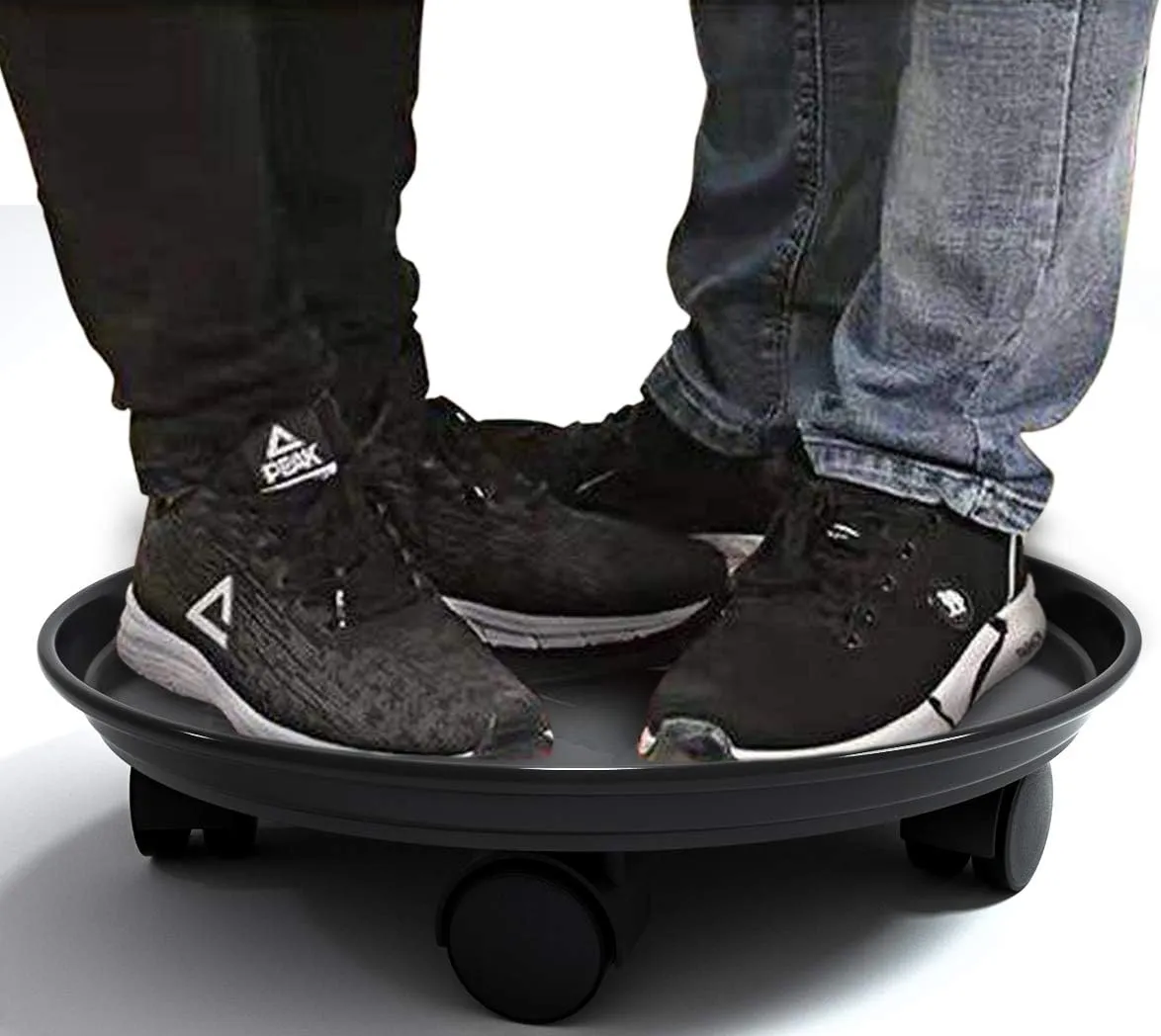 Plant Caddy with Wheels 15.5 Inch - 2 Pack Plant Caddy on Wheels Heavy Duty,Plant Dolly Plant Tray with Wheels Planter Caddies Indoor/Outdoor, Black