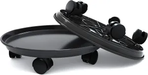Plant Caddy with Wheels 15.5 Inch - 2 Pack Plant Caddy on Wheels Heavy Duty,Plant Dolly Plant Tray with Wheels Planter Caddies Indoor/Outdoor, Black