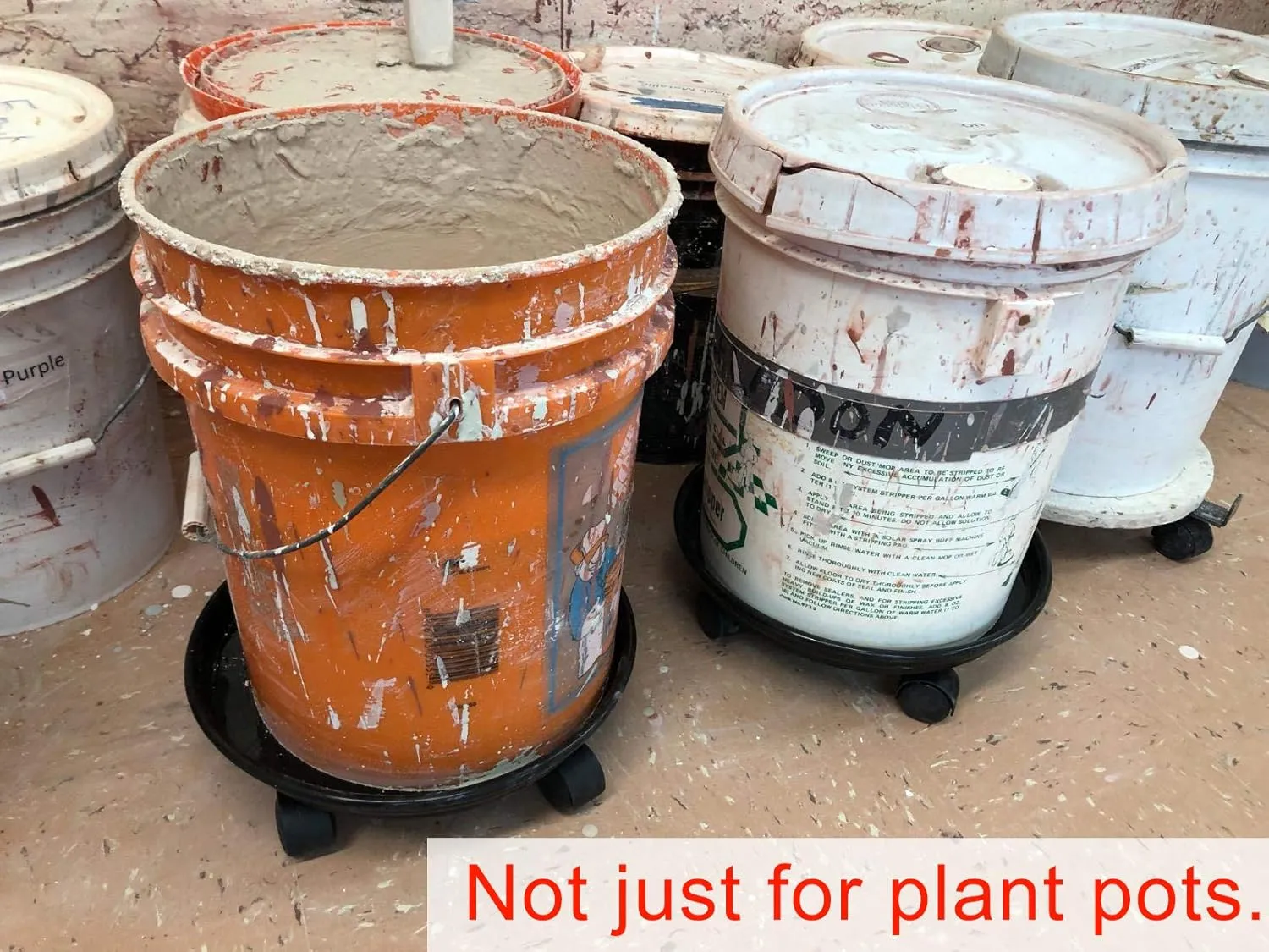 Plant Caddy with Wheels 15.5 Inch - 2 Pack Plant Caddy on Wheels Heavy Duty,Plant Dolly Plant Tray with Wheels Planter Caddies Indoor/Outdoor, Black
