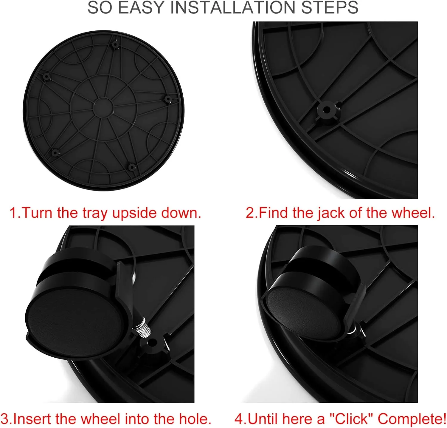 Plant Caddy with Wheels 15.5 Inch - 2 Pack Plant Caddy on Wheels Heavy Duty,Plant Dolly Plant Tray with Wheels Planter Caddies Indoor/Outdoor, Black