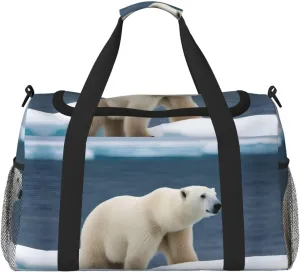 polar bear print Weekender Overnight Carry On Bag Gym Luggage Bag Duffel Bag for Travel Women