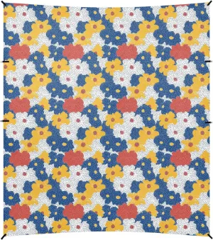 Polka Dot Flower Vector Flower Foldable Beach Canopy UPF50  Easy Setup Large Sun Shade with Sand Shovel for Backyard, Grassland, Park