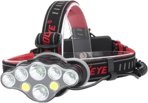 POPETPOP USB Rechargeable Headlamp 8 Led Cob Light Easy to Use Waterproof Ideal for Camping Hiking Emergency