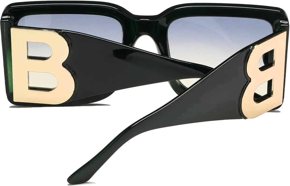 PORADAY Fashion Large Square Sunglasses for Women Men Trendy Black Thick Frame Luxury Designer Sun Glasses Modern Big Frame