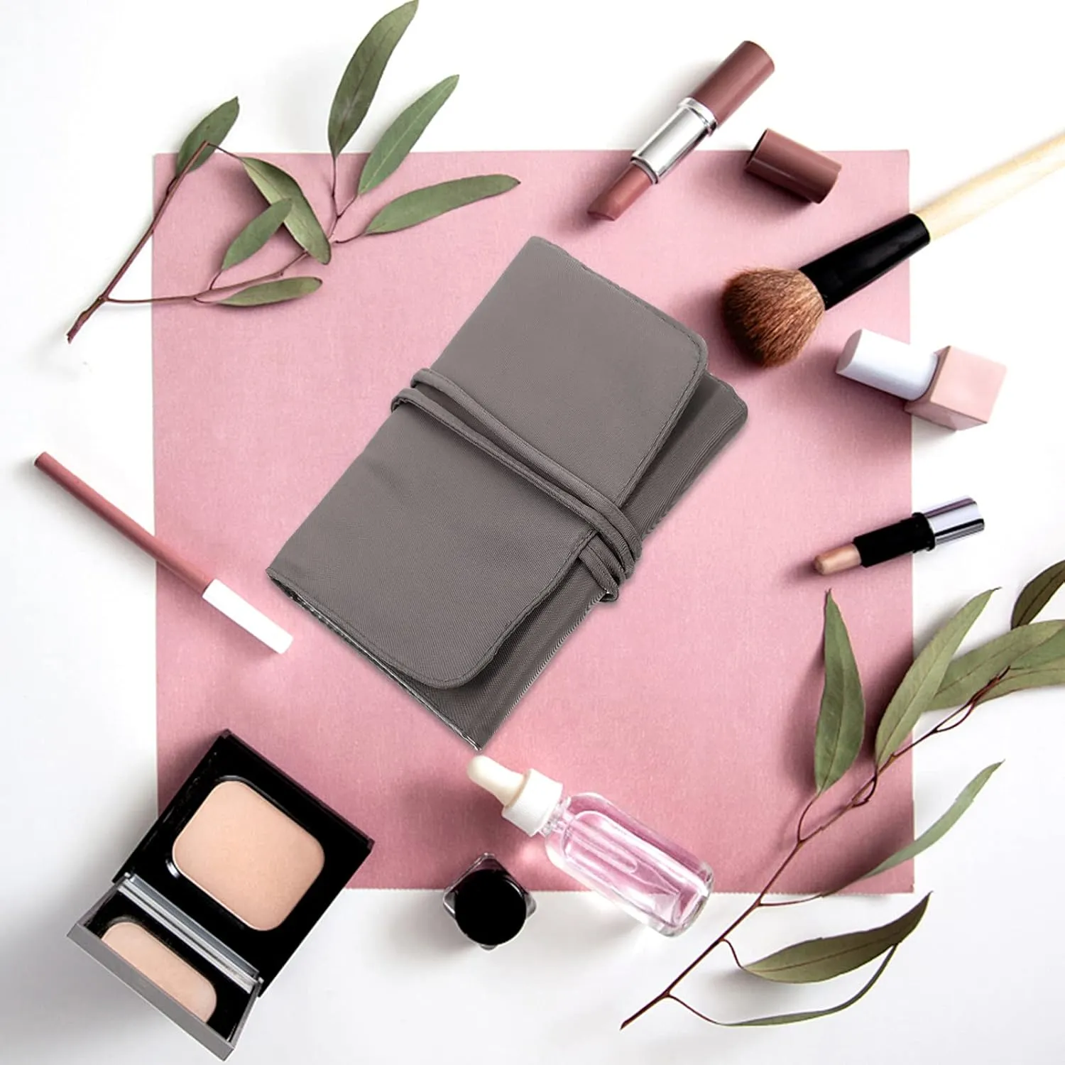 Portable Makeup Brush Holder Organizer Travel-friendly Cosmetic Pouch for Home School Business Trips and Parties Lightweight Compact Design