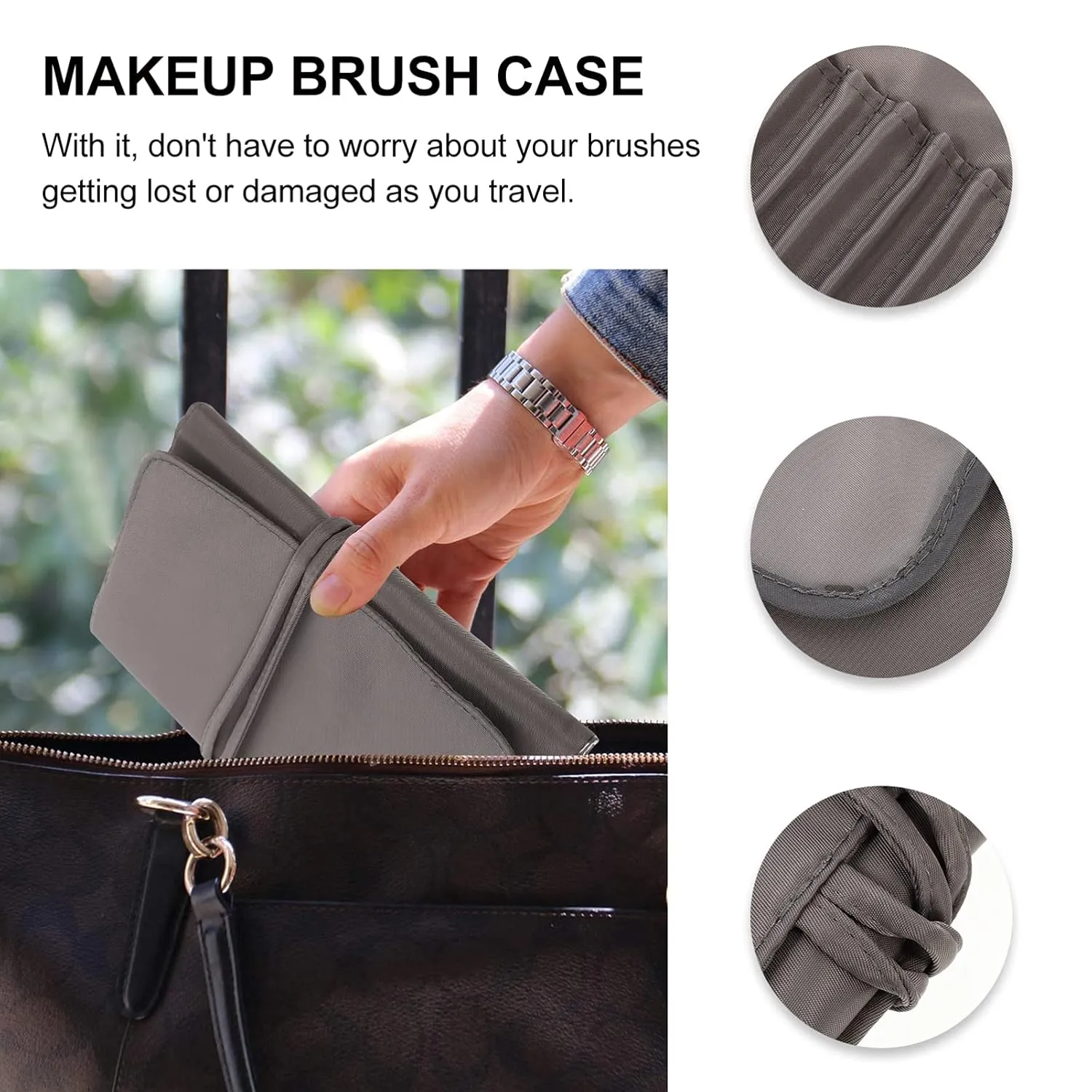 Portable Makeup Brush Holder Organizer Travel-friendly Cosmetic Pouch for Home School Business Trips and Parties Lightweight Compact Design