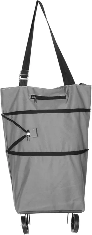 PRETYZOOM Shopping Trolley Tote Bag with Wear Resistant Wheels Portable Rolling Shopping Cart for Supermarkets Travel and Everyday Use Effortless Carrying and Space Saving Design