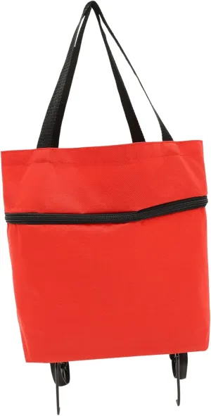 PRETYZOOM Storage Bag with Wheels Cart Wheeled Shopping Bag Travel Duffle Bag Pockets Seat Shopping Bag with