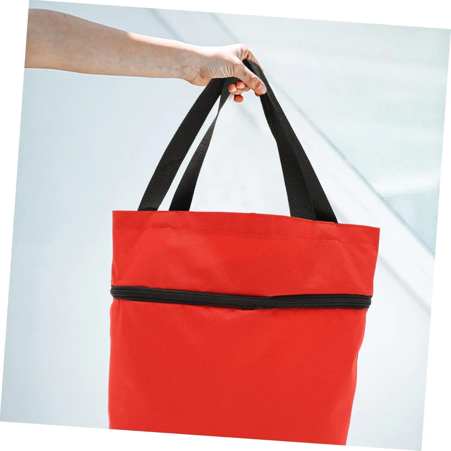 PRETYZOOM Storage Bag with Wheels Cart Wheeled Shopping Bag Travel Duffle Bag Pockets Seat Shopping Bag with