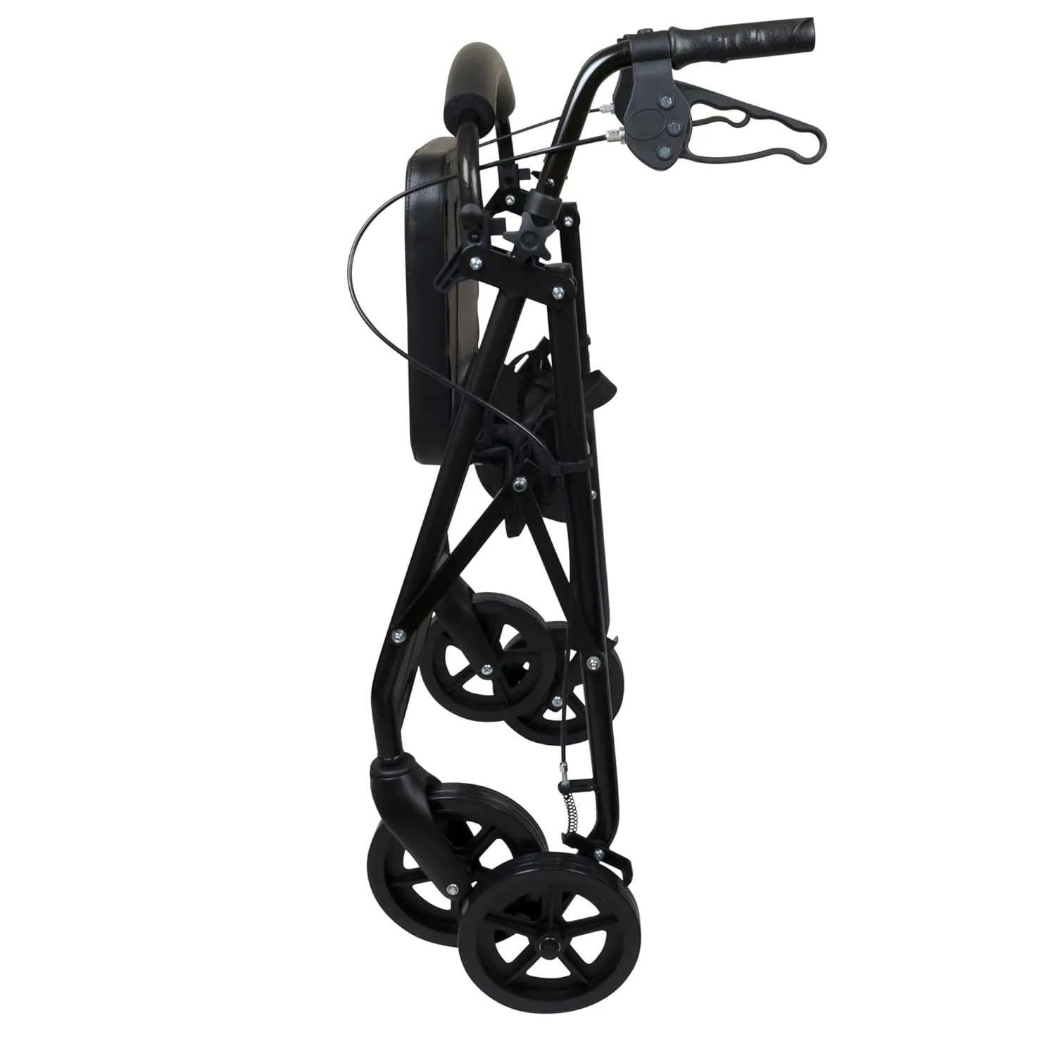 ProBasics 4 Wheel Medical Rolling Walker with Wheels, Seat, Backrest and Storage Pouch - Rollator Walker for Seniors- Durable Aluminum Frame Supports up to 300 lbs, 8-inch Wheels, Black