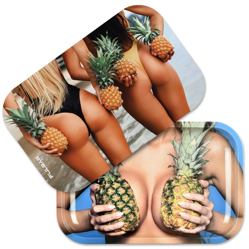 Pulsar Metal Rolling Tray | Large Pineapples | 11"x7"