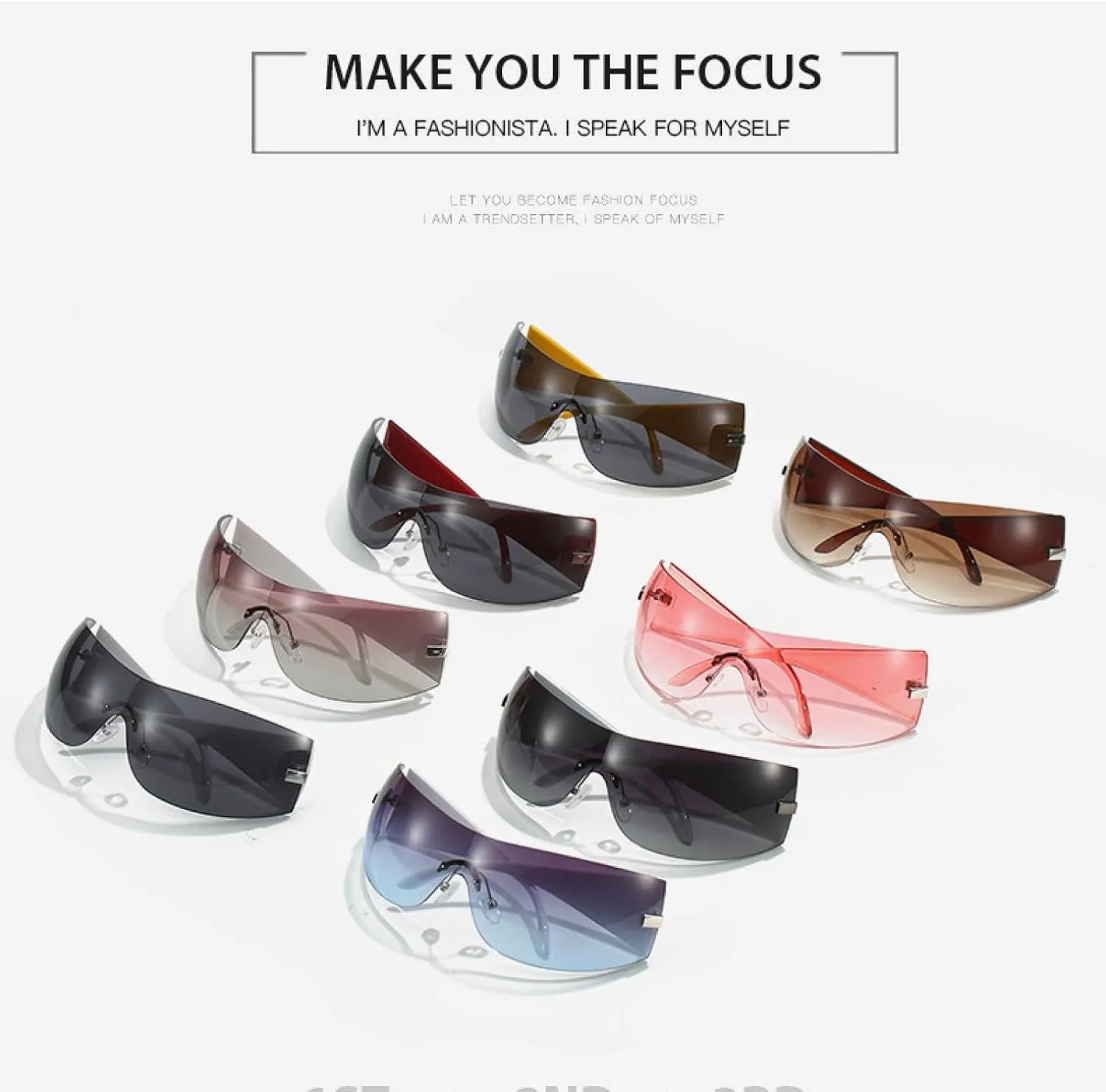 Punk One Piece Sunglasses Women Luxury Sun Glasses Shades Eyewear Uv400