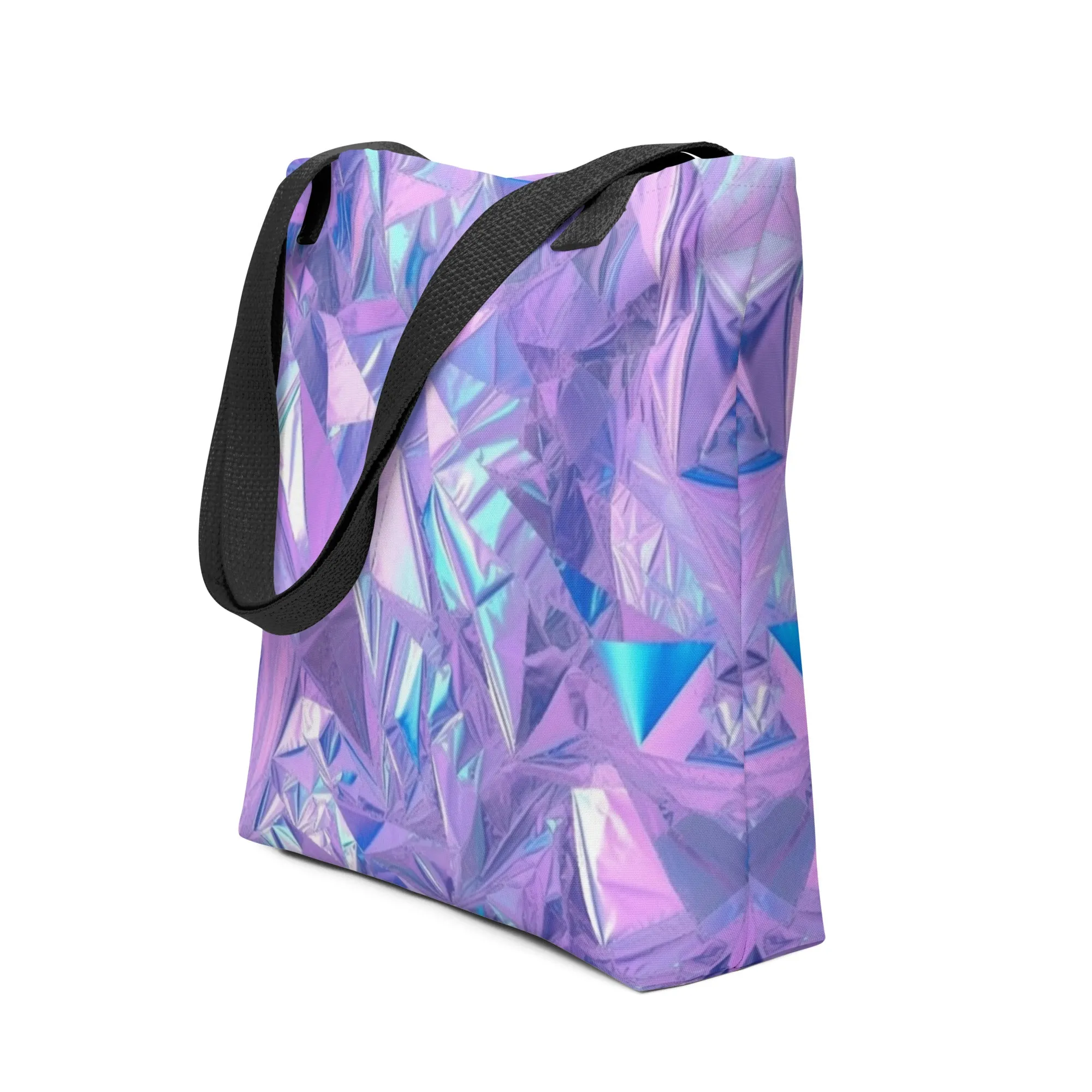 Purple Fractals All Over Print Tote Bag