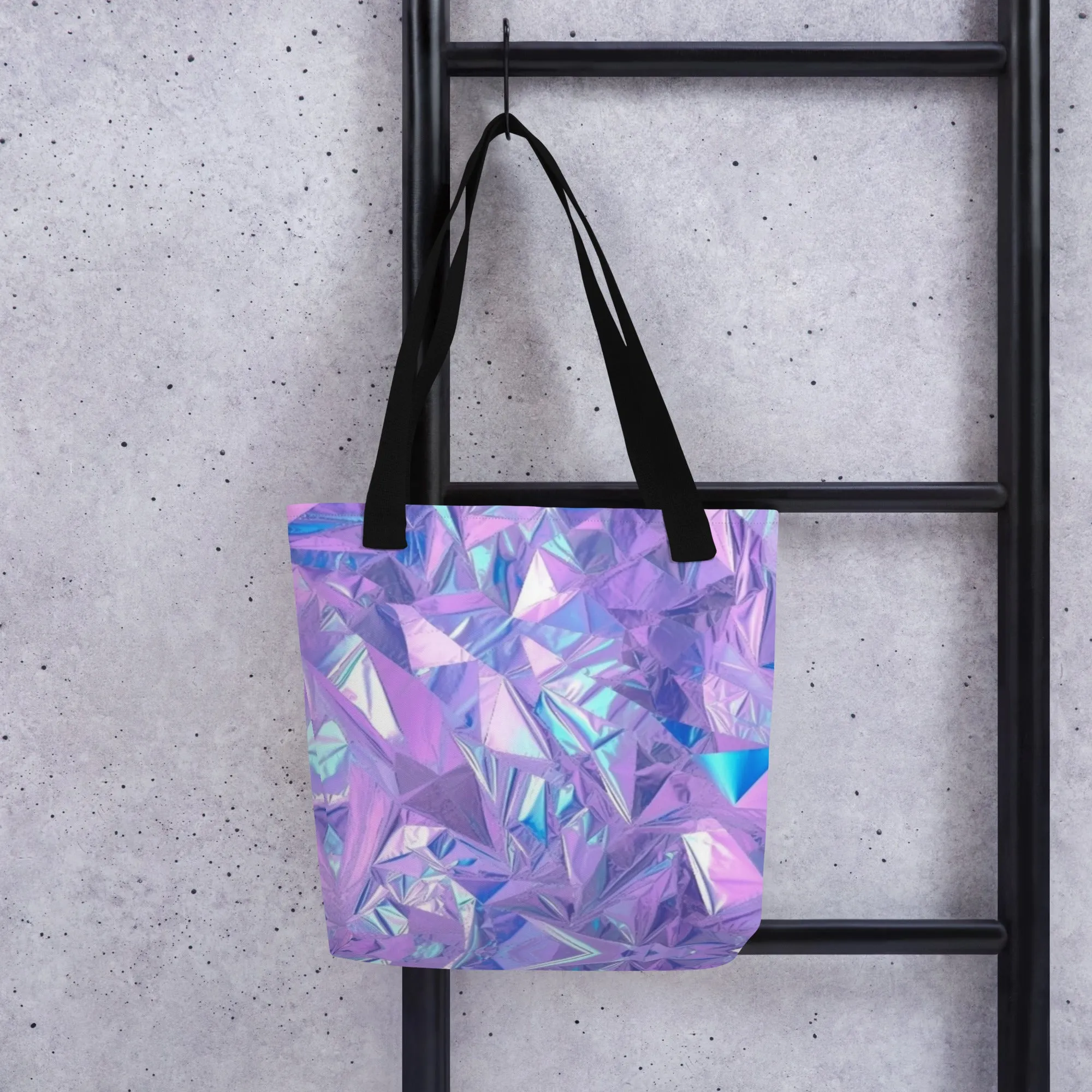 Purple Fractals All Over Print Tote Bag