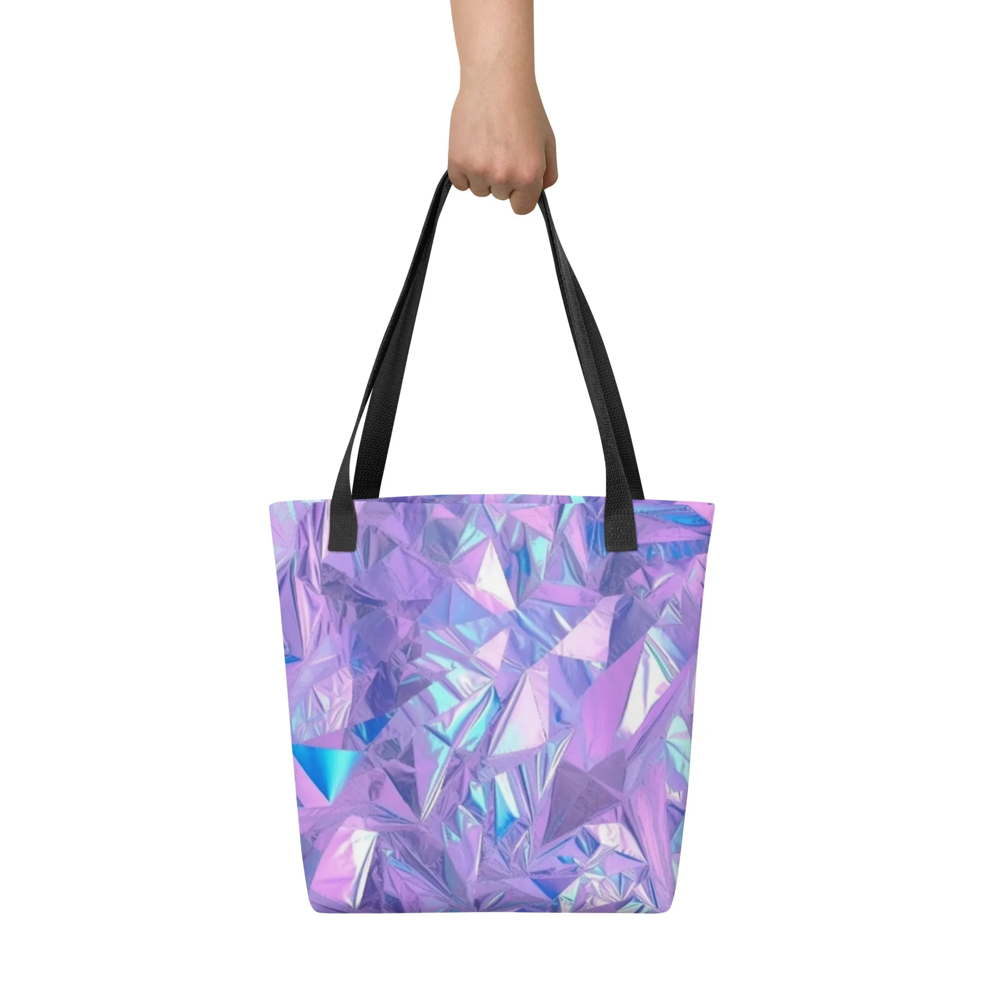 Purple Fractals All Over Print Tote Bag