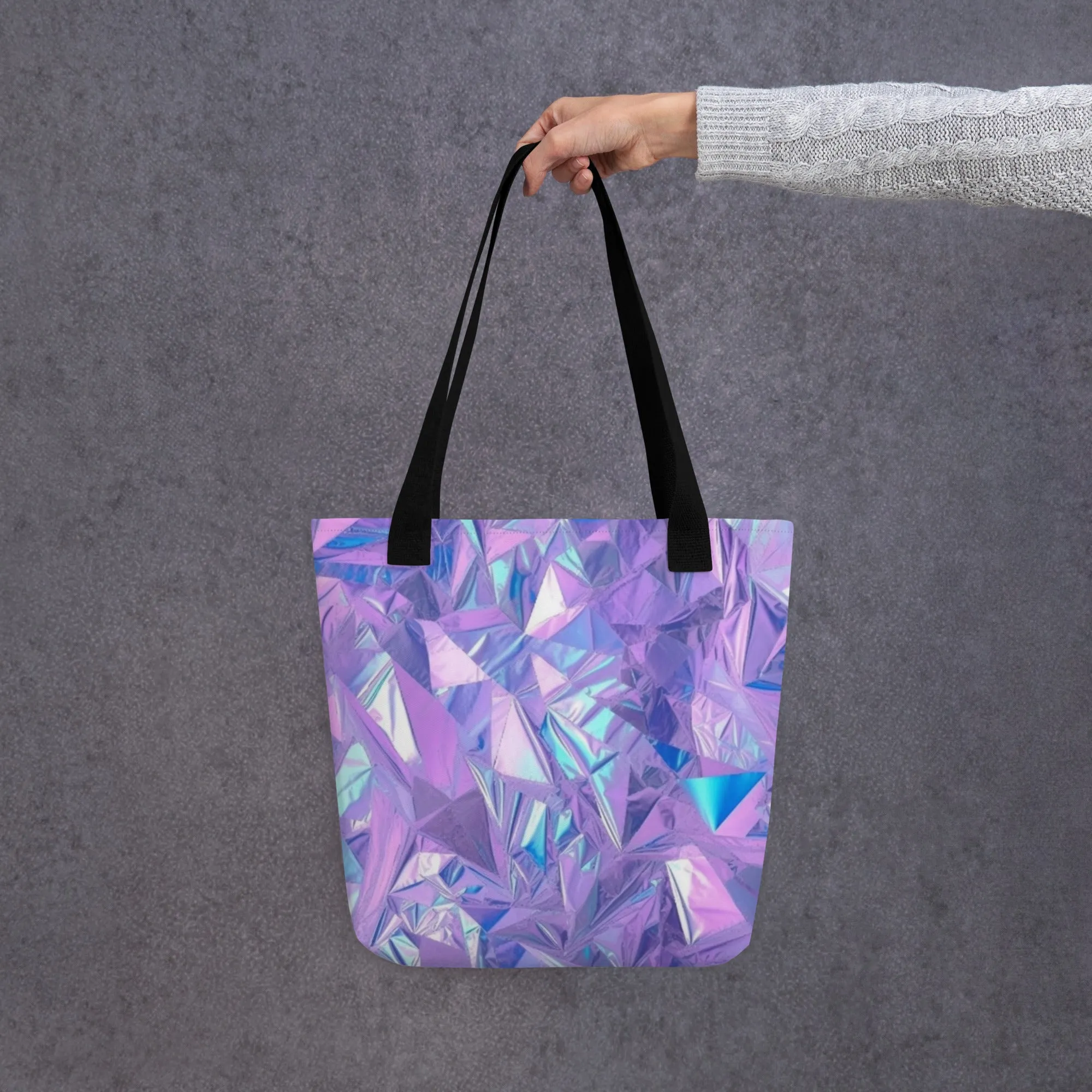 Purple Fractals All Over Print Tote Bag