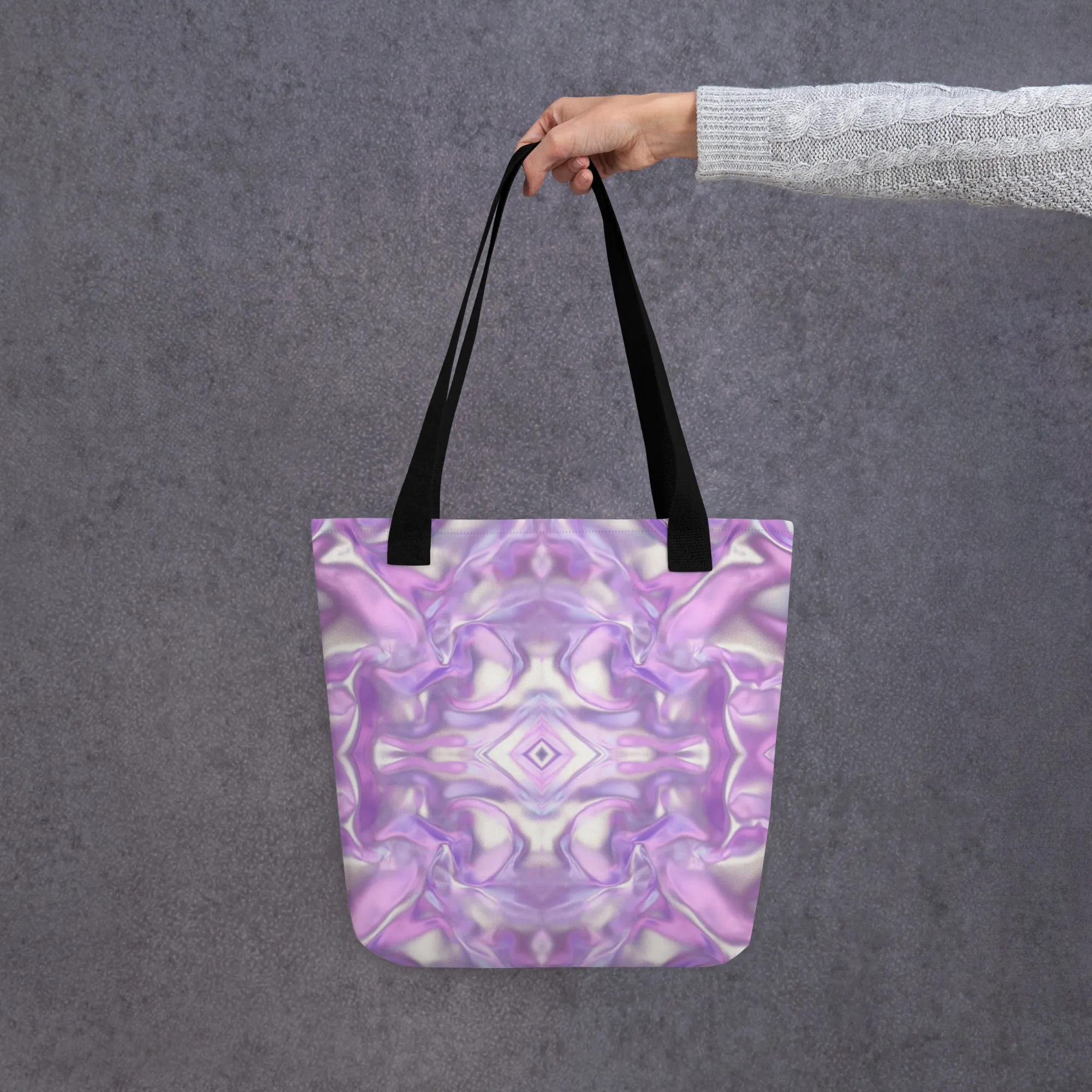 Purple Geometric All Over Print Tote Bag