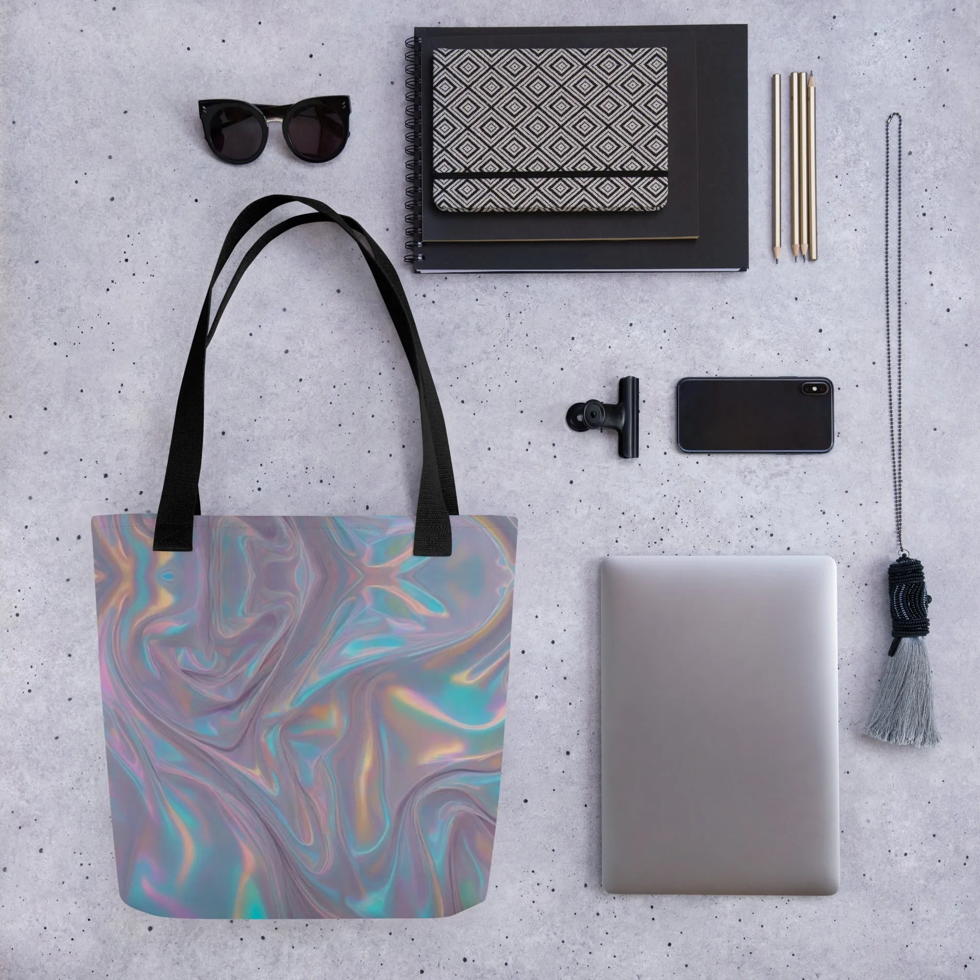 Purple Swirl All Over Print Tote Bag
