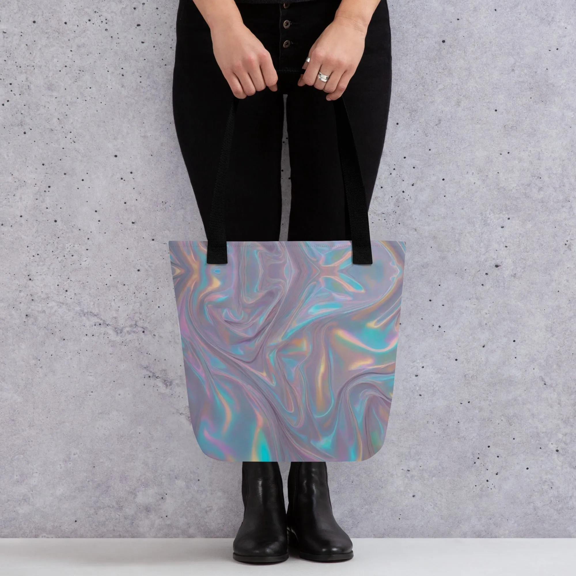 Purple Swirl All Over Print Tote Bag