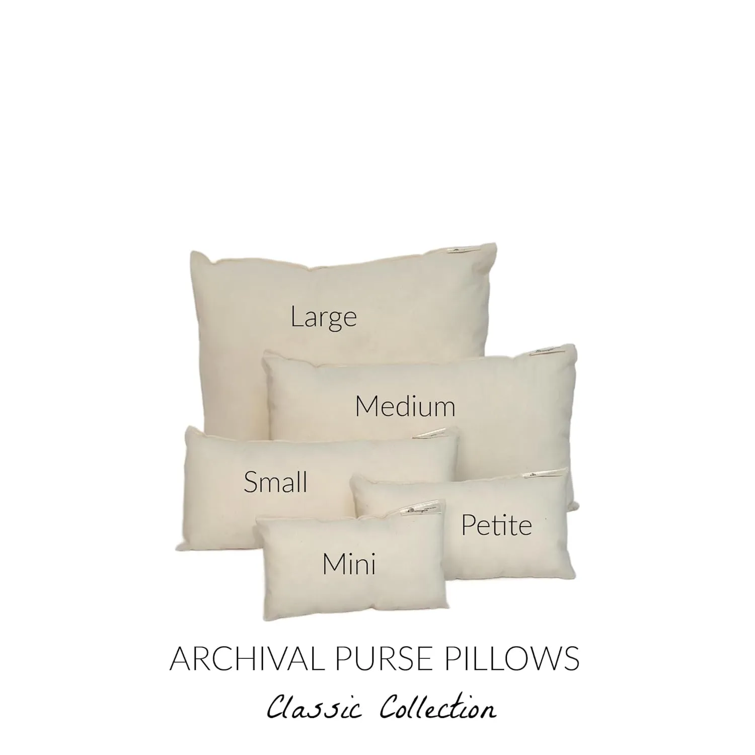 Purse Insert Pillows - Custom Cushioned Handbag Fillers Shaper Inserts to Maintain Small to Large Purses - Insert Stuffers Prevent Creases for Bag Storage - Archival Muslin - Mini