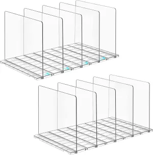 Purse Organizer for Closet, Clear Acrylic Shelf Dividers Adjustable Purse Storage Rack for Closet Handbag & Gift Bag Storage Organizer