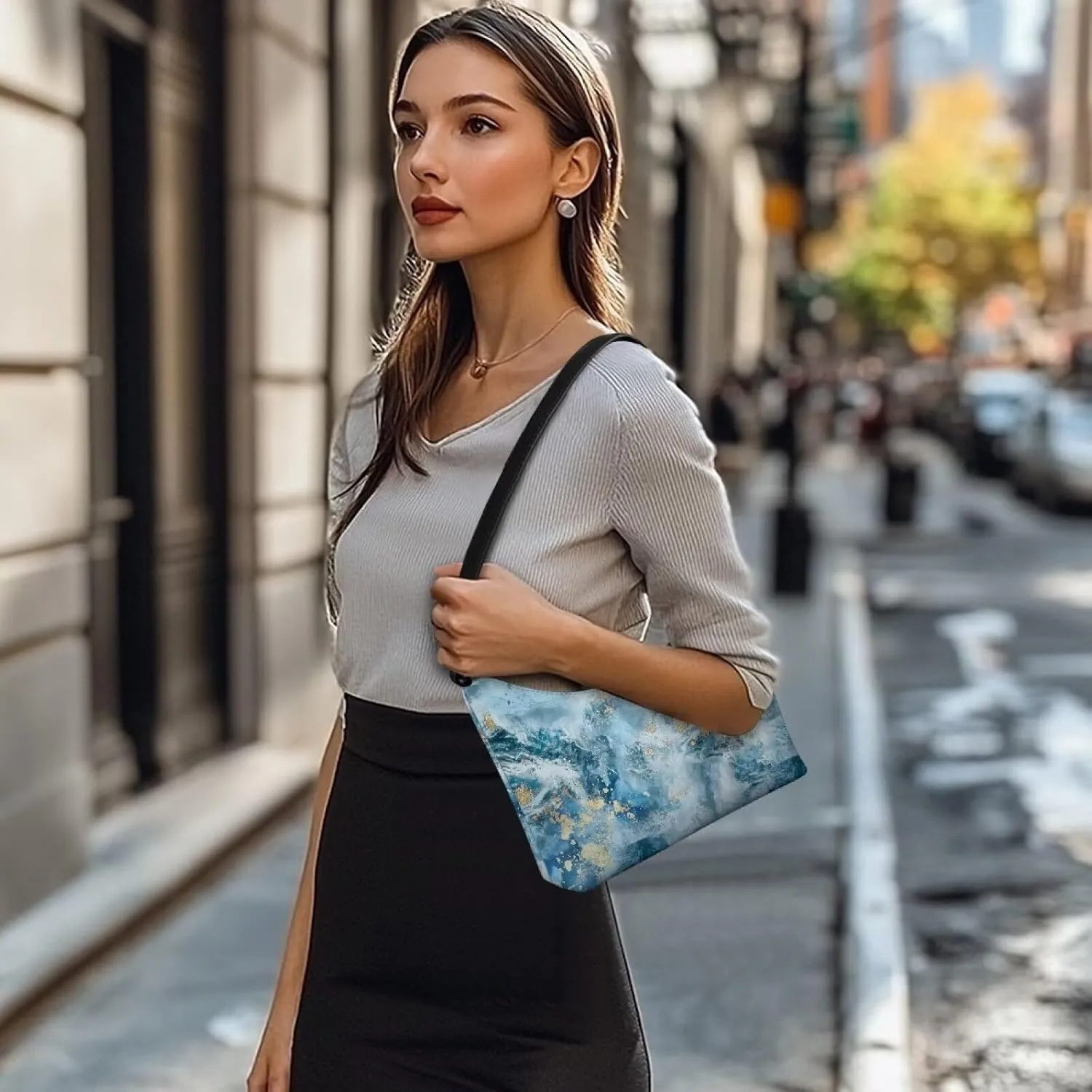 Purses for Women Shoulder Bag Trendy Underarm Purse with Zipper Closure Tote Bag for Women