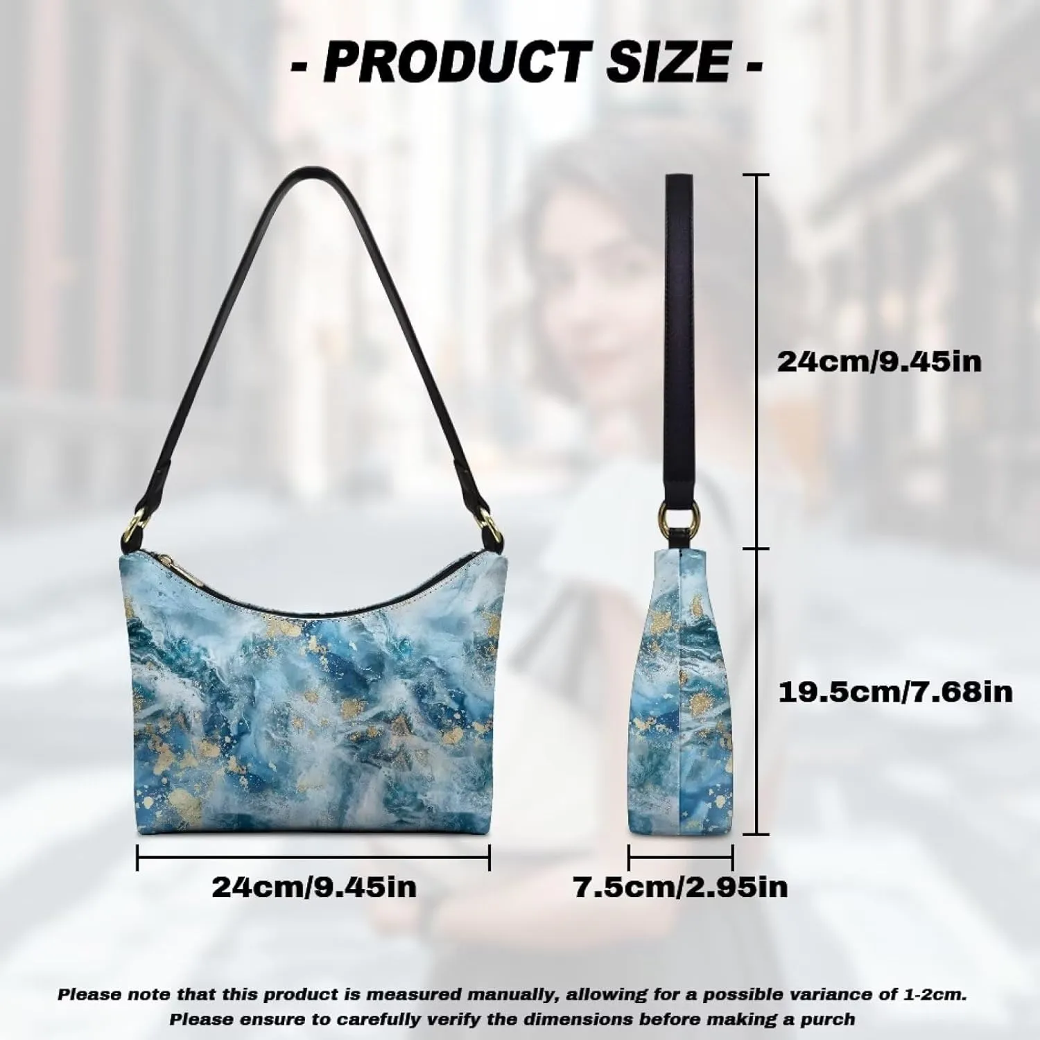 Purses for Women Shoulder Bag Trendy Underarm Purse with Zipper Closure Tote Bag for Women
