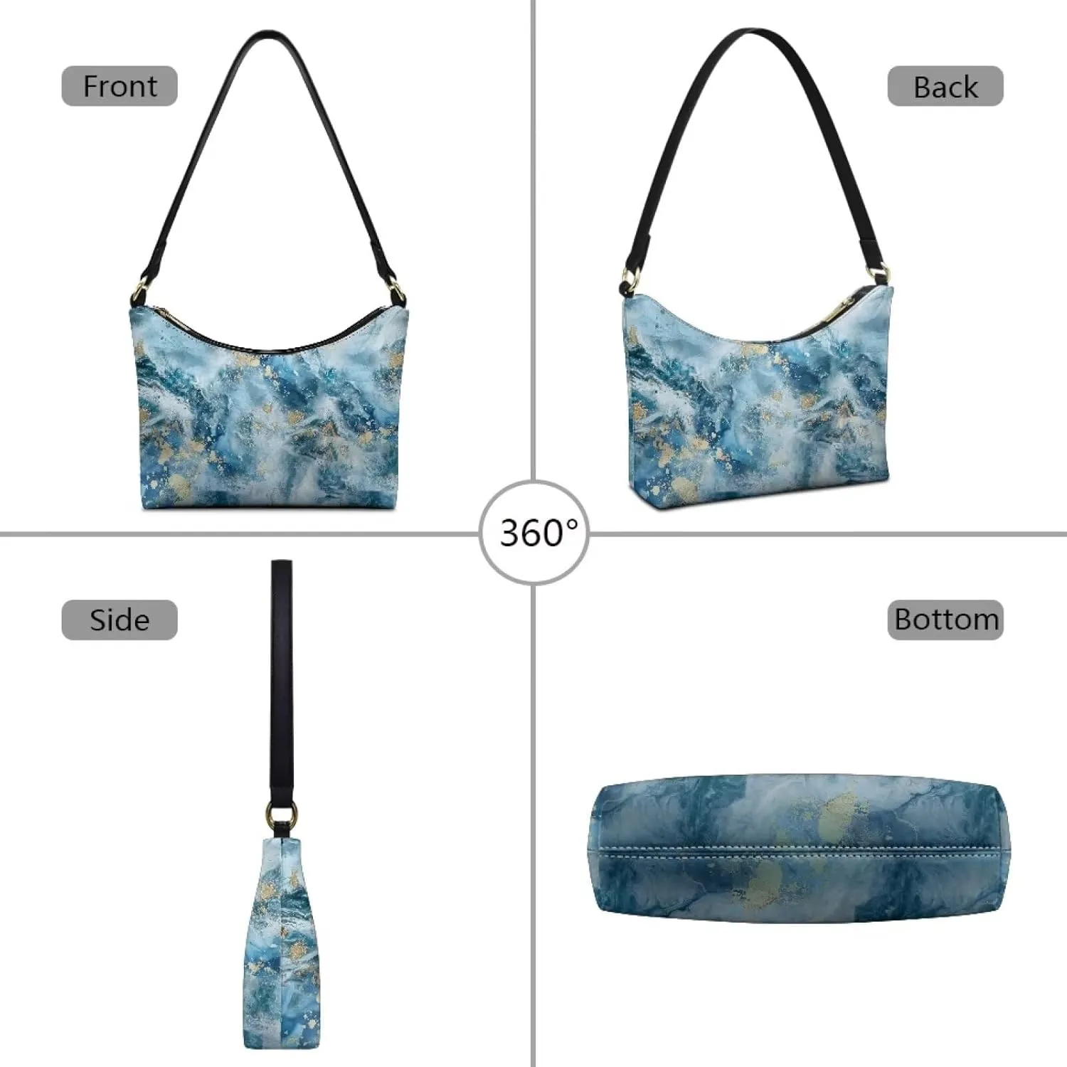 Purses for Women Shoulder Bag Trendy Underarm Purse with Zipper Closure Tote Bag for Women