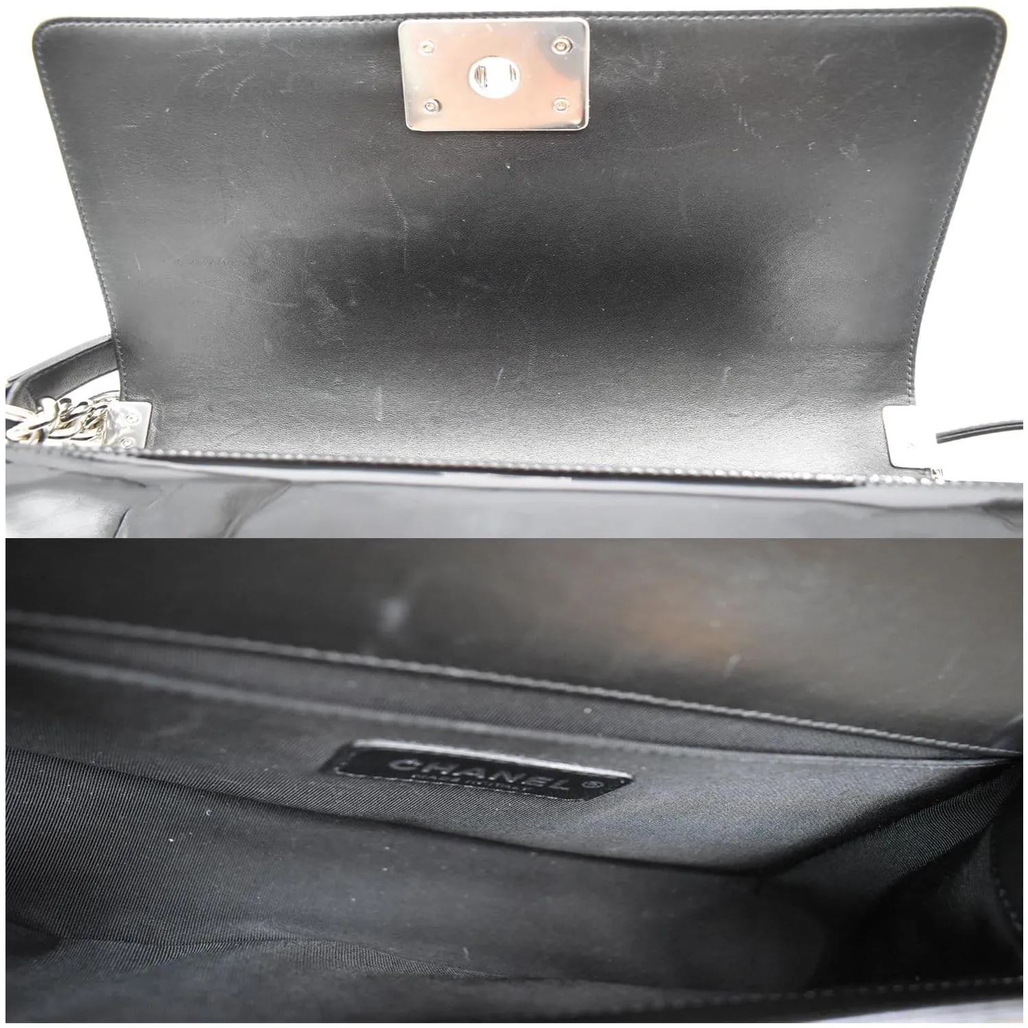 PVC Black Shoulder Medium Chevron VIP offer Bag Glitter CHANEL Boy Global reach Patent