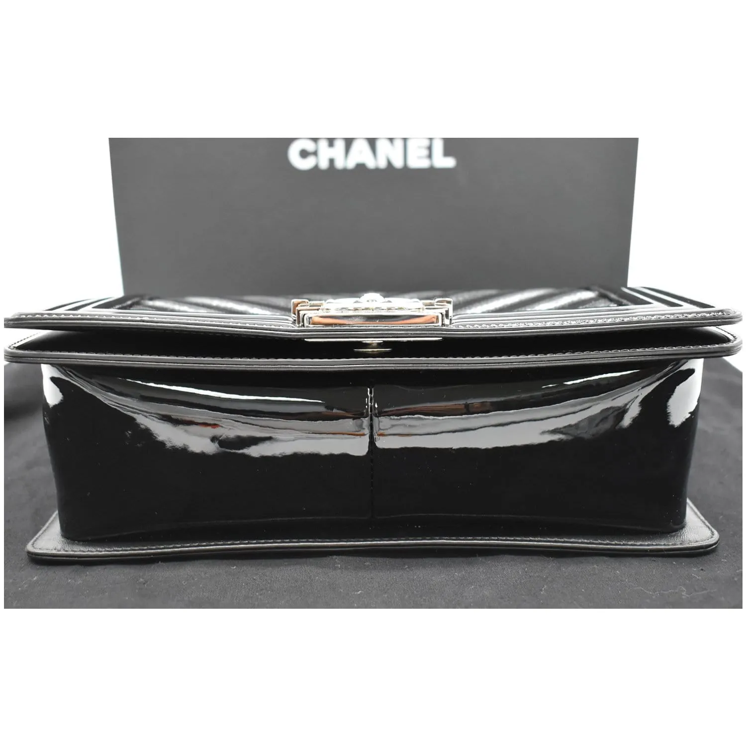 PVC Black Shoulder Medium Chevron VIP offer Bag Glitter CHANEL Boy Global reach Patent