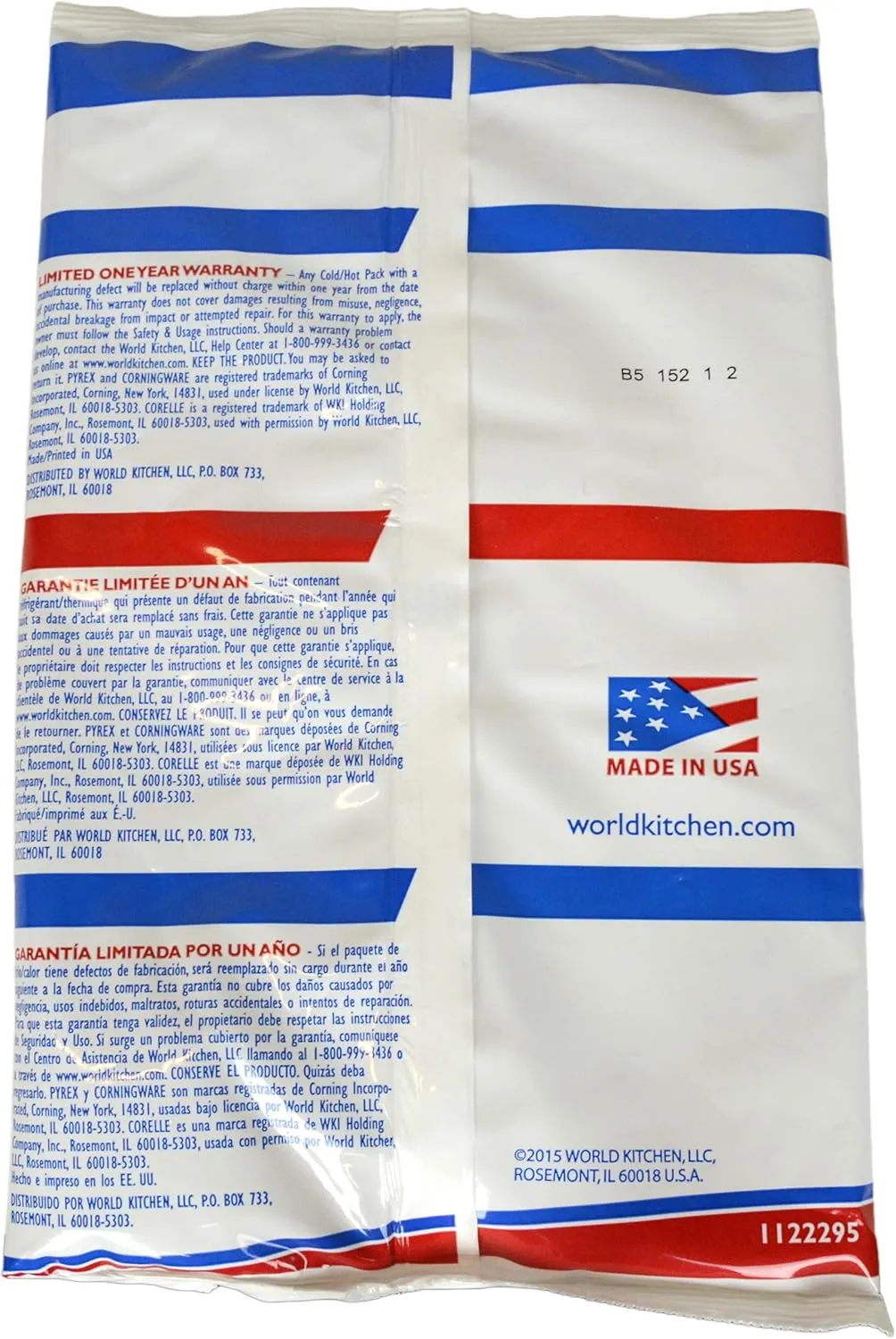 Pyrex Ice Pack - Large Cold/Hot Pack - Original Genuine Pyrex (2-Pack)