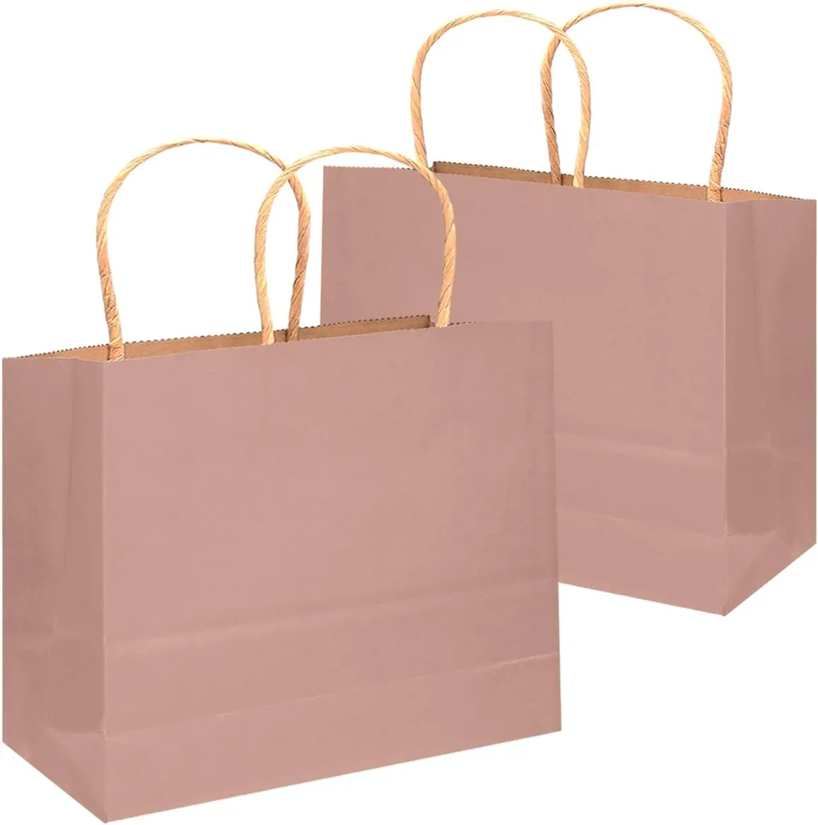 qiqee 13"x4.5"x10" Large Gift Bag with Handles Bulk 32PCS Gift Paper Bags Salmon Bags Multiple Uses (Wide Large)