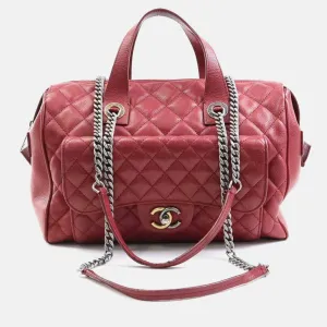 Quilted Goatskin Large Casual Pocket Shopping Tote