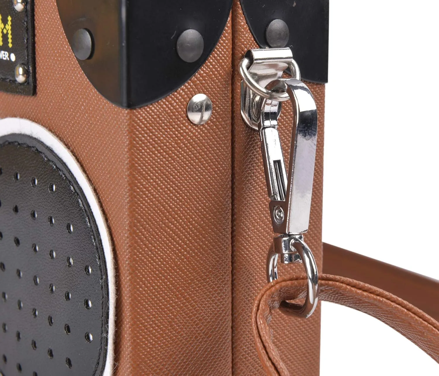 QZUnique Tape Shaped Shoulder Bag Radio Recorder PU Crossbody Bag Women's Retro Evening Bag Handbag Clutch Purse