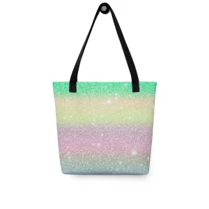 Rainbow Glitter Effect All Over Print Tote Bag