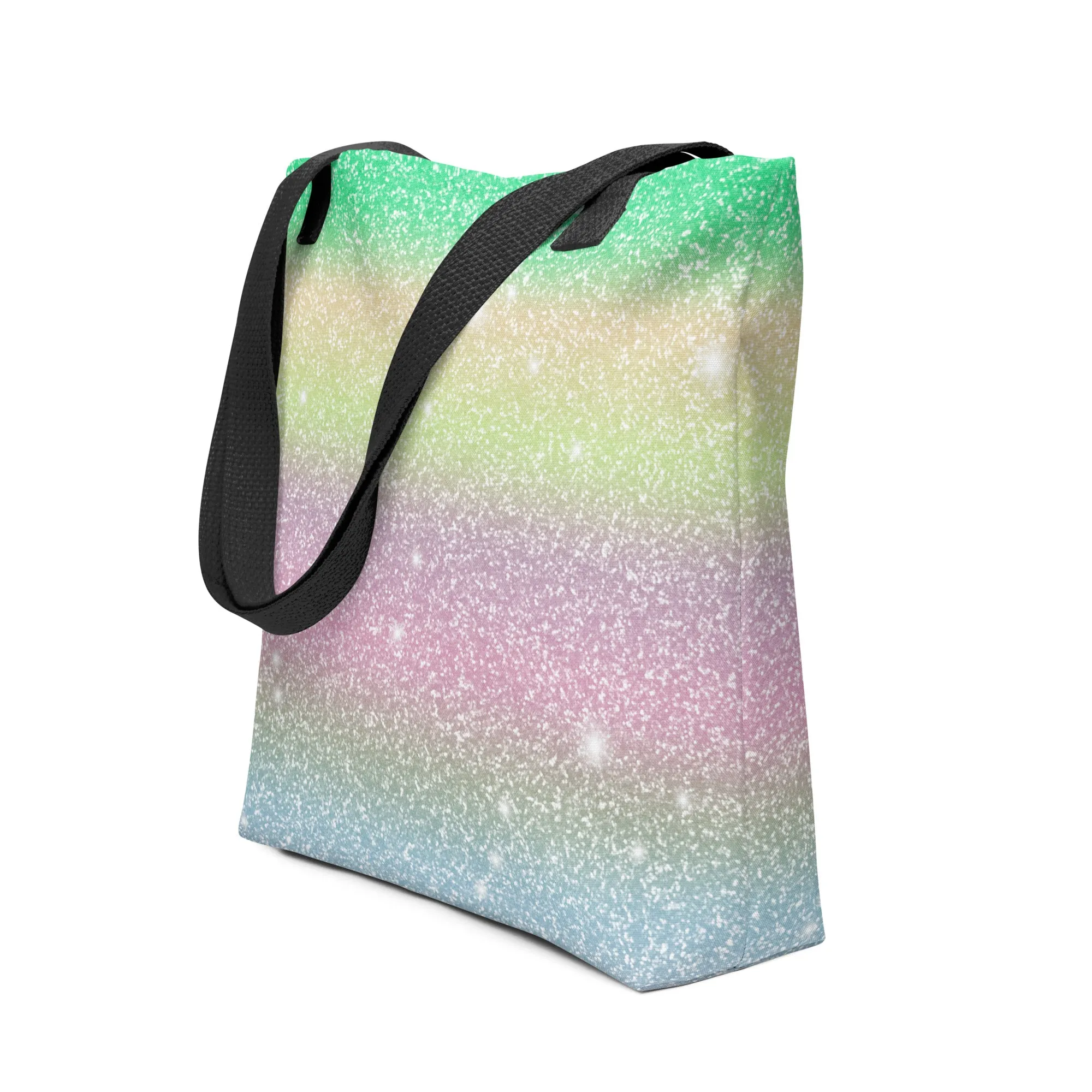 Rainbow Glitter Effect All Over Print Tote Bag