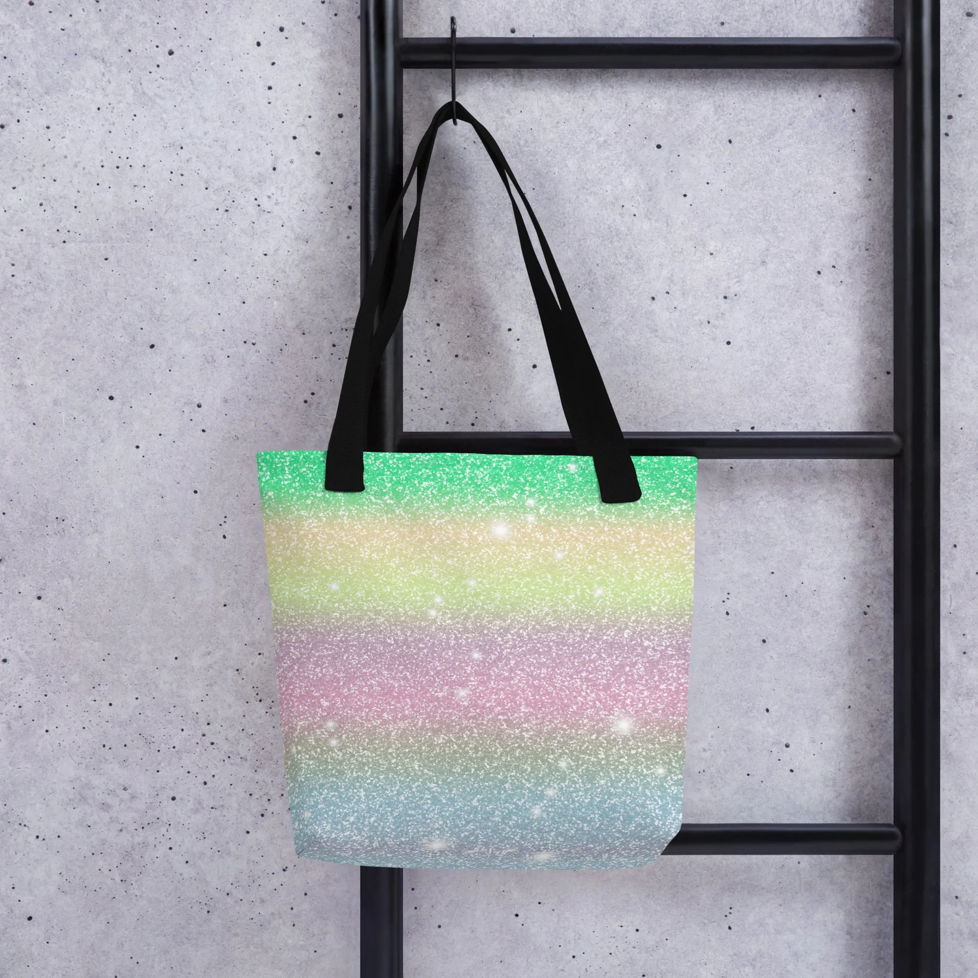 Rainbow Glitter Effect All Over Print Tote Bag