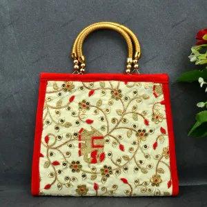 Rajasthani Embroidery Handbag For Women - Elephant Motif