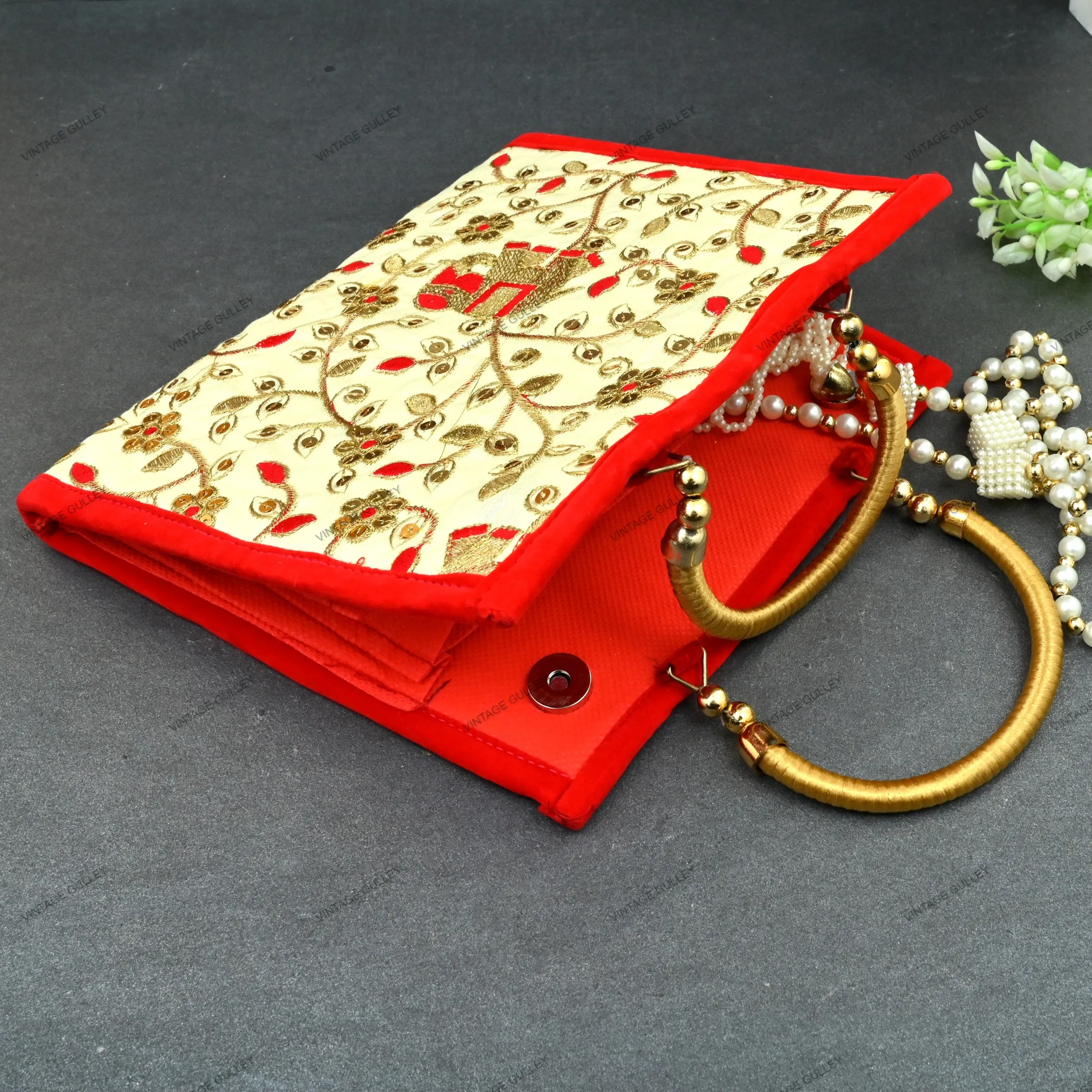 Rajasthani Embroidery Handbag For Women - Elephant Motif