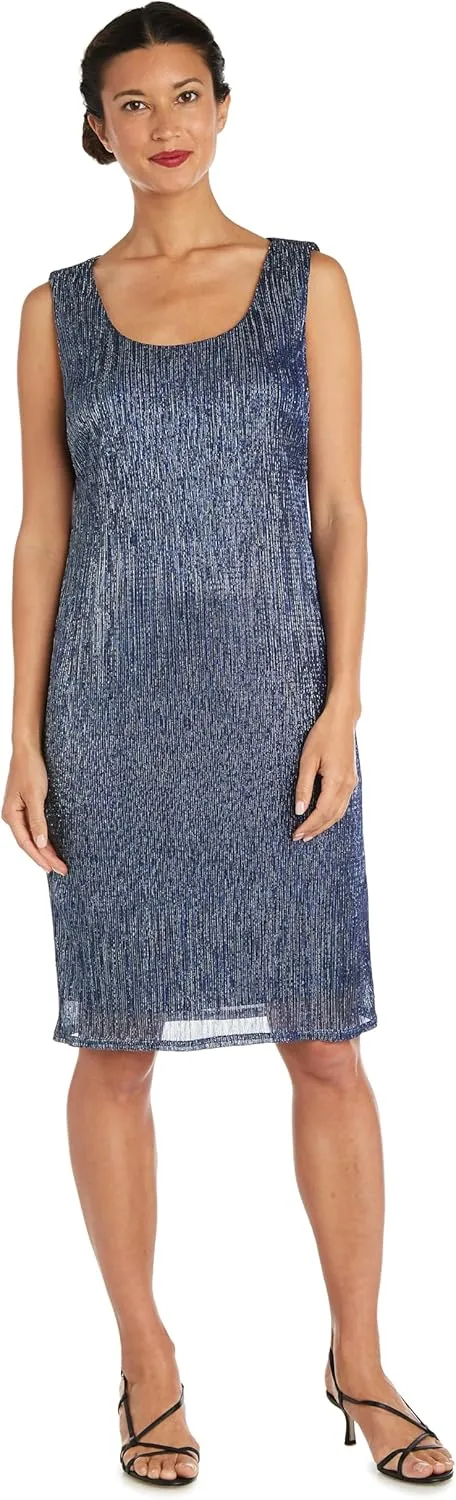 R&M Richards Womens 2PC Metallic Dress with Jacket