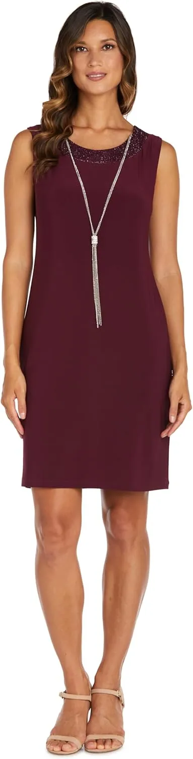 R&M Richards Women's Plus Size Two Piece Metalic Rib Pant Set Missy