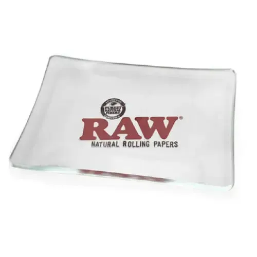 RAW - Clear Mini Glass Rolling Tray